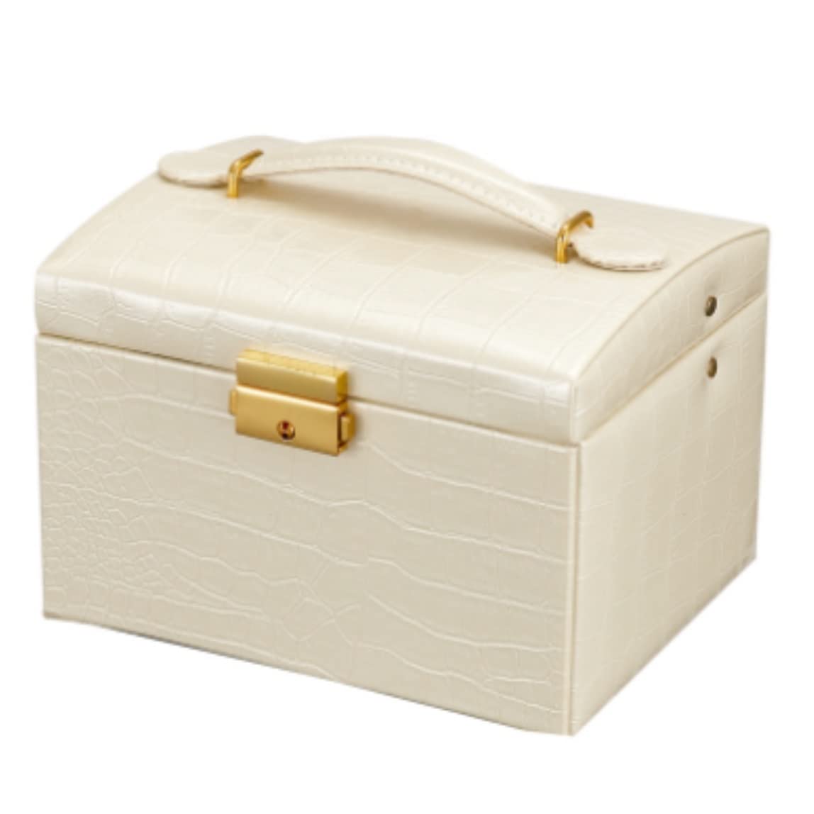 Porta Gioielli Portagioie Collana Anello Regalo Di Compleanno Regalo Di Nozze Scatola Portagioie In Finta Pelle Custodia Regalo Organizzatore Portagioielli Porta Gioie ( Color : Beige , Size : 17.5*14