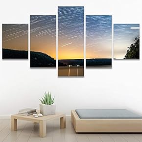 SIGNWIN 5 Panel Canvas Wall Art Aerial Astronomy...