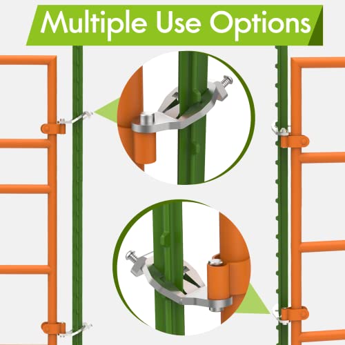 T-Post Gate Hinge Pins - Heavy Duty Gate Hanger, Hang A Gate From A Metal T Post, Steel Gate Hinges Target Hanger For Farm Gate, Garden & Backyard Gate, Easy To Install #TOP3