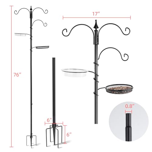 Backyard Expressions Bird Feeding Station Kit - 77 Inch Bird Feeder Pole With 5 Prong Base, Wild Bird Feeder Stand thumb #1
