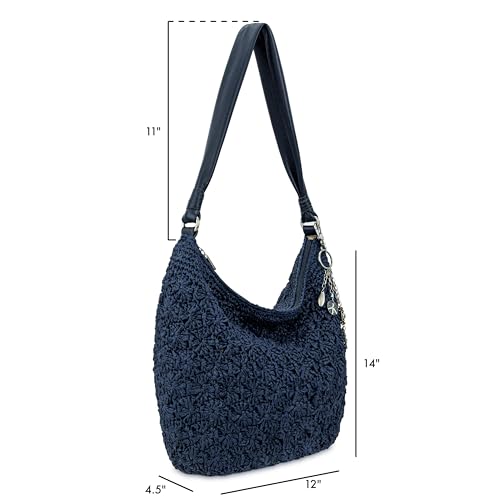 Image of The Sak Sequoia Hobo Bag - Hand Crochet Large Women's Purse for Everyday & Travel - Durable Handbag & Tote With Zipper Pocket