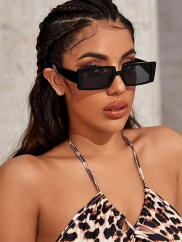 SORVINO Trendy Rectangle Sunglasses for Women Vintage 90s Retro Fashion Narrow Cool Square Frame Sunglasses4