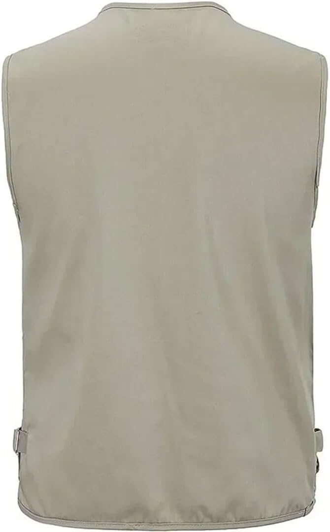 Gilet de randonnée Mince d'été for l'extérieur, Gilet de pêche Tactique d'extérieur Multi-Poches Fonctionnel de pêche Grande Taille(Black,XL)