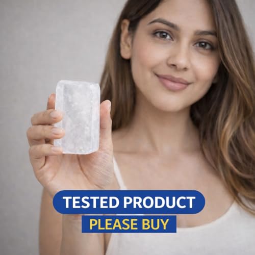 Image of Alum Stone Bar 400g Natural Fitkari Stone for Skin Tightening & Water Purification | Crystal White Alum Bar for Underarms & Shaving | Gentle & Effective Pack of 100g x 4