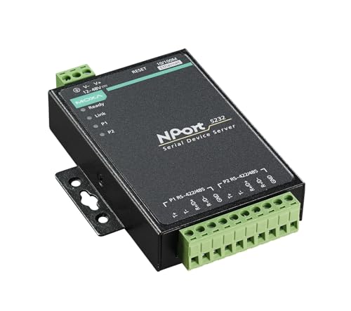 Image of MOXA NPort 5232 2-Port Serial Device Server, 10 /100 Ethernet, RS422 /485, Terminal Block