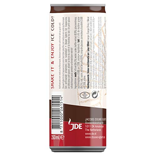Douwe Egberts IJskoffie Ice Cappuccino, Koffie met Melk en een Vleugje Cacao (12 Blikjes, 100% Arabica Koffie, Ice… - Afbeelding 3