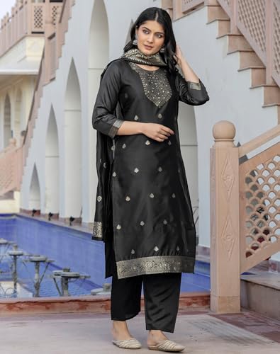 Image of SKYLEE Rayon Chikankari Embroidery Anarkali Kurta Set with Dupatta