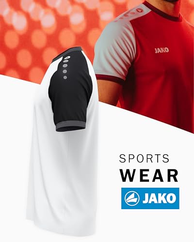 JAKO Unisex Kinder Trikot Dynamic, Kurzarm, weiß/schwarz/anthrazit, 128