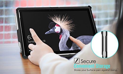 MoKoケース Microsoft Surface Pro 7 / Pro 6 / Pro 5 / Pro 2017 / Pro 4 / Pro LTEに適合、オールインワンの保護頑丈なカバーケース、ペンホルダー、ハンドストラップ、タイプカバーキーボード対応 - ブラック