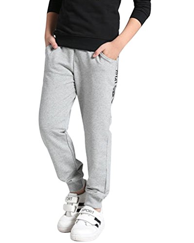 DianShao Pantalons Garçon Imprimé Décontractée Pantalon De Survêtement pour Enfants Garçon Gris 150 Cover