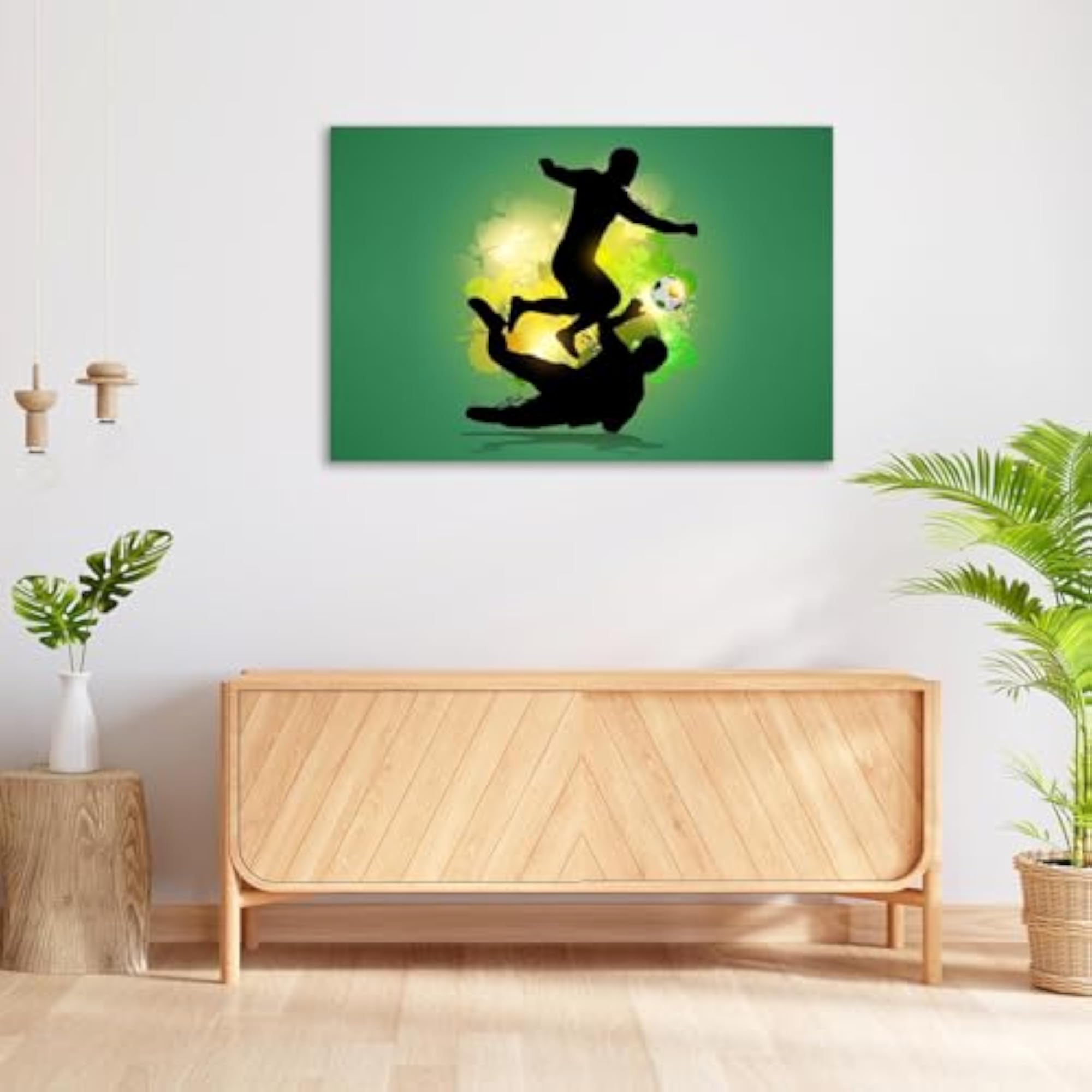 Soccer Player Dribbles Through Goalkeeper Wall Sticker