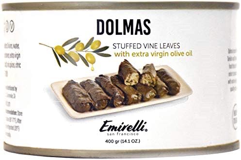 Emirelli Dolmas Stuffed Grape Leaves with Rice, Mediterranean Herbs in Extra Virgin Olive Oil – Super Tasty Ready to Eat Vegan Rolls - Traditional Turkish Recipe – Dolmades Can