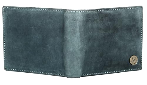 Image of WildHorn Men Leather RFID Protected Wallet, Blue