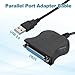 MECCANIXITY 2Pcs DB25 25-Pin Parallel Port Printer Cable, 2.6ft(0.8m) Male USB 2.0 to Female DB25 Converter with Nickel-Plated Connectors for Scanners Printers Black