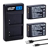 2-Pack LP-E17 Battery with Rapid Dual USB Charger for Canon EOS R100 R50 RP R10 R8, Rebel T8i, T7i, T6i, T6s, SL2 SL3, M3, M5, M6, 77D 200D 250D 750D 760D 800D 8000D Digital SLR Camera 1500mAh