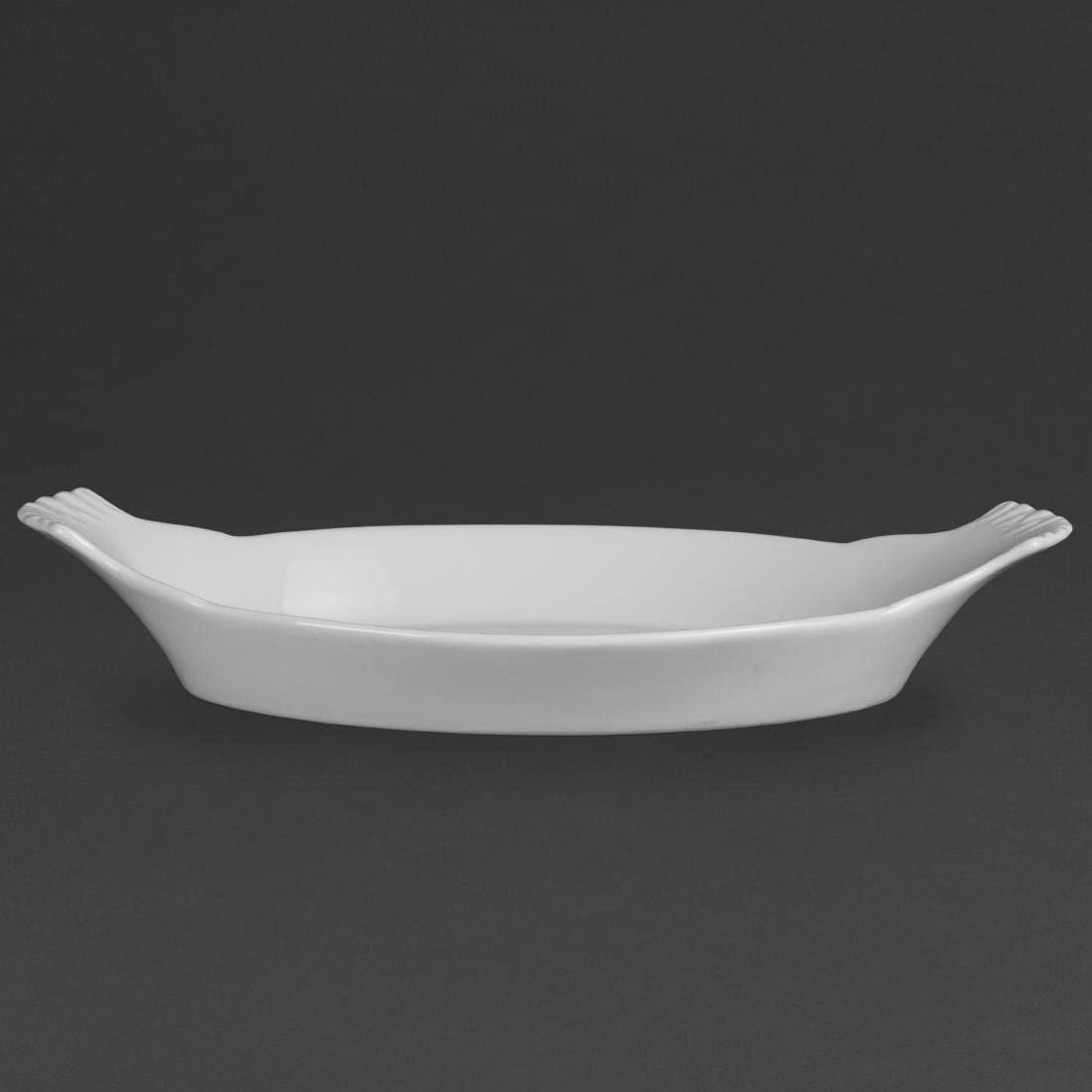 Olympia Whiteware Oval Eared Dishes 360X 199mm Porcelain Serving Plates 6pc