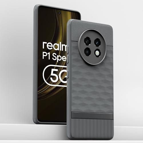 Image of Outlouders Bumper Case for Realme 13 Plus 5G / Realme P1 Speed 5G | Full Camera Protection | TPU Soft Flexible Shockproof Back Cover (Grey)