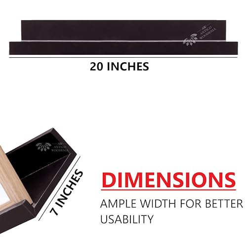 Image of Aries Wooden Floating Wall Shelf| Wall Rack Shelf | Wall Mount for Living Room, Bedroom, Kitchen (Ledge, Set of 2, Wenge Brown, Large)