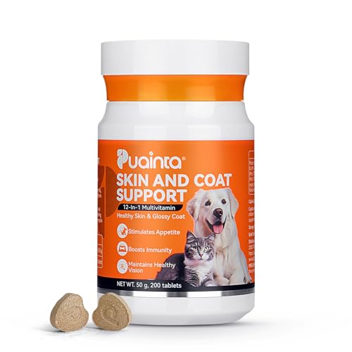 PUAINTA Dog Vitamins for Itchy Skin, Omega 3 Fish Oil for Healthy Skin, Less Shedding, Fluffy Hair,...