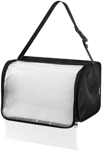 Kitchen Paper Towel Holder, Hanging Paper Towel Dispenser with Transparent Cover, Easy to Tear Papers Waterproof Papers Towels Holder for Kitchen Organization and Storage (Black)