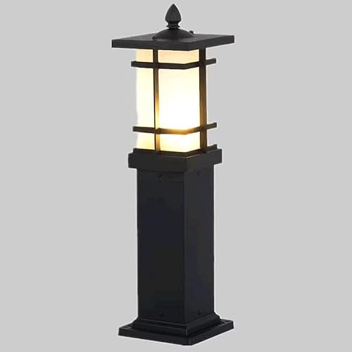 ZEELYDE Luces de poste para exteriores, impermeable, para exteriores, luz de aluminio fundido, para camino, luz de jardín, luz LED de seguridad