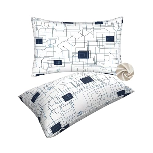 Lot de 2 housses de coussin 50x80 cm géométriques pour canapé