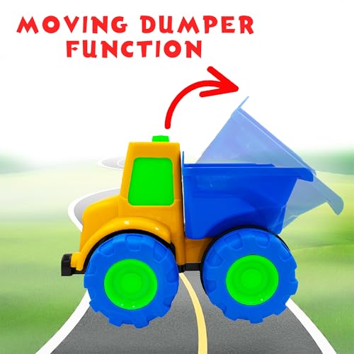 Image of ToyBharat Mr Dumper Friction Toy Truck - Realistic Multicolour Construction Vehicle for Kids 1-6 Years, Safe & Durable