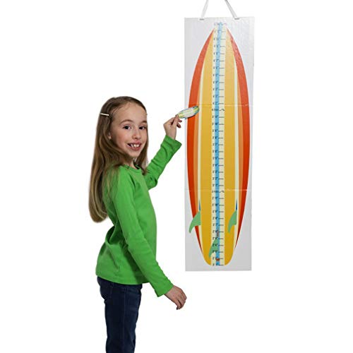 Growth Chart - Surfboard Gro Chart With 12 Moveable Height Stickers - Measures Up To 5 Feet Tall
