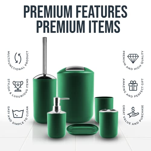 Clara Clark 12 Piece Complete Bathroom Accessories Set With Bath Rugs And Shower Curtain Set, Hunter Green #TOP2