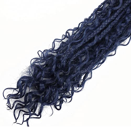 Lmzim 24 Inch 8 Packs Boho Box Braids Crochet Hair Bohemian Crochet Box Braids With Curly Ends Messy Pre-Looped Hippie Braids Braiding Hair Goddess Box Braids Synthetic Crochet Hair For Black Women (24Inch, 2/3 #) #TOP5