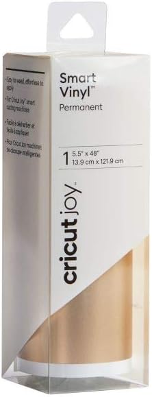 Cricut Joy Smart Permanent Vinyl, Matte Metallic - Champagne, 4ft Roll (5.5'x48'), Compatible with Joy Machine