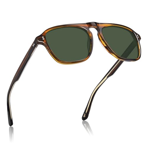 CARFIA Acetate Polarized Men's Sunglasses - Pilot Design, UV Protection CA5355