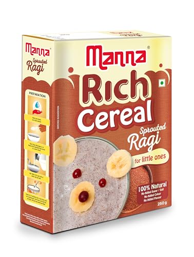 Image of Manna Sprouted Ragi Powder, Porridge Mix, No Added Sugar, Colour, Flavour, Salt 500g