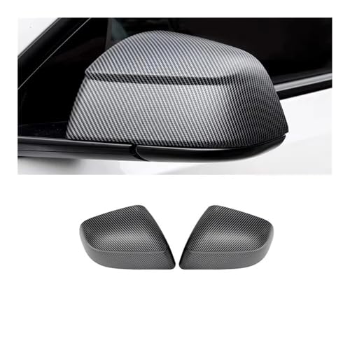 ZGGRB Tesla Model Y Juniper 2025用 リアビューミラー保護カバー サイドカーボンファイバー風 ABSミラー装飾カーアクセサリー(Dumb Carbon)
