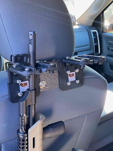 Double Headrest Gun Rack for Truck or Car, Black