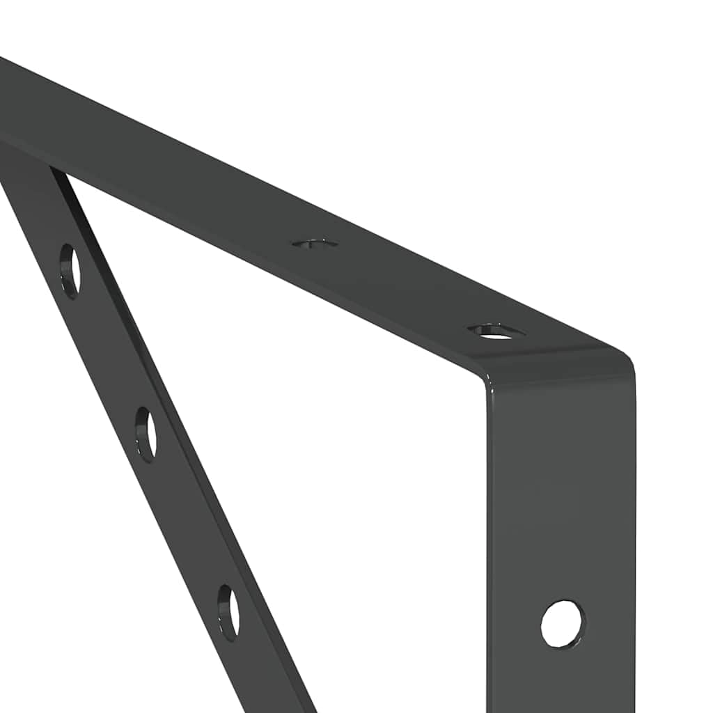 Zestaw wsporników regałowych, 4 szt., czarne, stal nierdzewna, 40 x 2,5 x 25 cm, grubość 3 mm, nośność 50 kg, do regałów ściennych, wiszących, regałów wiszących, regałów na książki, półki
