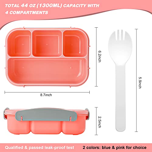 27 Pcs Bento Box Lunch Box Kit, 1300Ml Large 4-Compartment Lunch Container W/ Utensils Lunch Bag Accessories, Durable Leakproof Microwave Dishwasher Freezer Safe Meal Prep Container For Kids Adults #TOP1