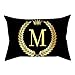 Produktbild Cocila Kissenbezug Schwarz und Gold Buchstaben Weich Polyester Pfirsich-Kissenbezug Sofa Kissenbezug Home Decor für Auto Stuhl Couch Wohnzimmer 30 cm x 50 cm (M)
