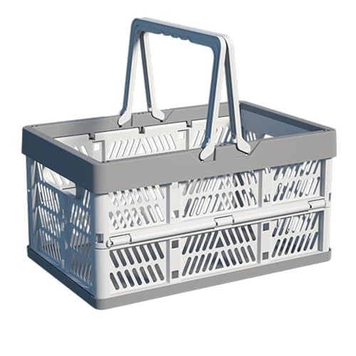 Cesta de la compra plegable, cesta de la compra plegable | Cesta de la ropa sucia con asas – Cesta de mercado para camping, viajes, picnic, hogar y cocina