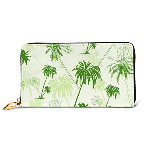 Preisvergleich Produktbild JHGFG Mode Handtasche Reißverschluss Brieftasche Palme Grün Über Telefon Kupplung Geldbörse Abendkupplung Blockieren Leder Brieftasche Multi Card Organizer