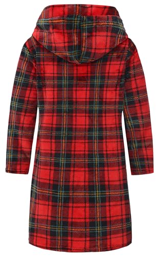 Image of Kid Fleece Hooded Robes Girls Bathrobes Boys Soft Plush Sleepwear Toddler Fuzzy Pajamas
