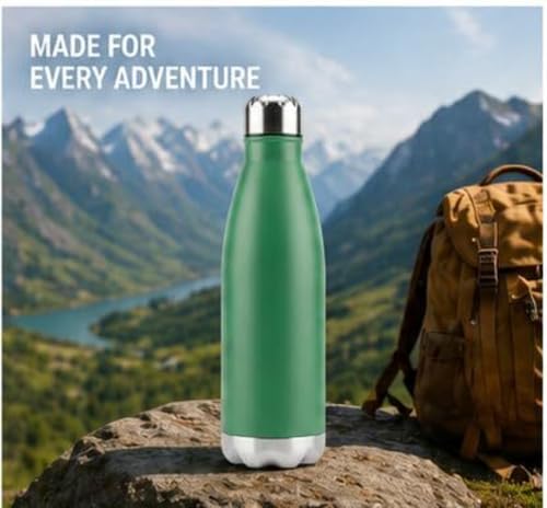 Image of Classic Essentials Insulated Double Wall Stainless Steel Water Bottle 500 ML | 12 Hours Hot & 24 Hours Cold | Vacuum Insulated, Leakproof Bottle for Home, Office, Gym & Travel (Light Green)