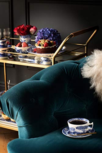 Spode Blue Italian Collection Cake Stand, 10.5-Inch, Blue, Footed Cake Plate, Cake Tray, Cupcake Stand For Parties, Dessert Serving Dish, Dishwasher Safe #TOP2