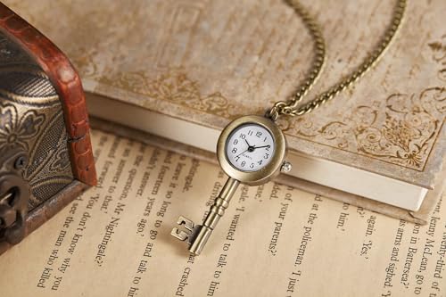 Image of AUGEN Premium Pocket Watch Metal Keychain Key Retro Vintage for Gifting With Key Ring Anti-Rust (Pack Of 1)