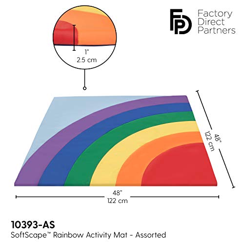 Factory Direct Partners 10393-AS SoftScape Rainbow Activity Mat for Infants and Toddlers, Tummy Time for Babies, Colorful Soft Foam Play - Assorted