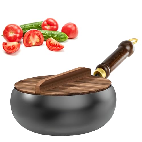 Poêle à frire forgée 24 cm récipient de cuisson multifonctionnel en fer