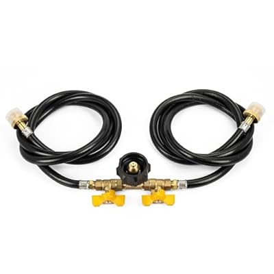 BlueStars 5FT 2-Way Propane Hose Adapter 1lb to 20lb - Gas Hose with QCC1/Type1 for 5-40lb Propane Tanks- for Weber Q Grill, Coleman Camp Stove, Buddy Heater, Blackstone Griddle with CGA600 Connection