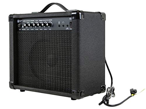 Monoprice 1x8 Guitar Combo Amplifier - Black, 20-Watt, 86dB of Gain - 1/4 Inch Input for Guitars, Aux MP3 Input, 3.5mm Headphone Output - Thumbnail 2