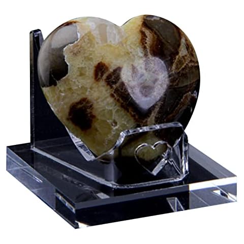 BAOK Crystal Mineral Display Stand,Heart Shape/Three-Peg Crystal Mineral Holder Display Stand, Acrylic Display Stand Durable for Crystal ball, glass ball, coral, painted rockBracket only Cover