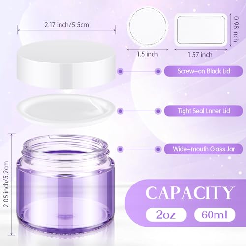 Image of Layhit 60 Pcs 2 oz Glass Jars with Lids Airtight Jars Bulk,Purple